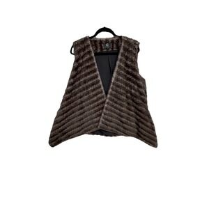 G By Giuliana Faux Fur Draped Womens Vest Size L